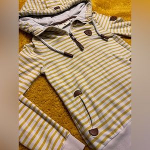 Wanakome Yellow and White Striped Hoodie